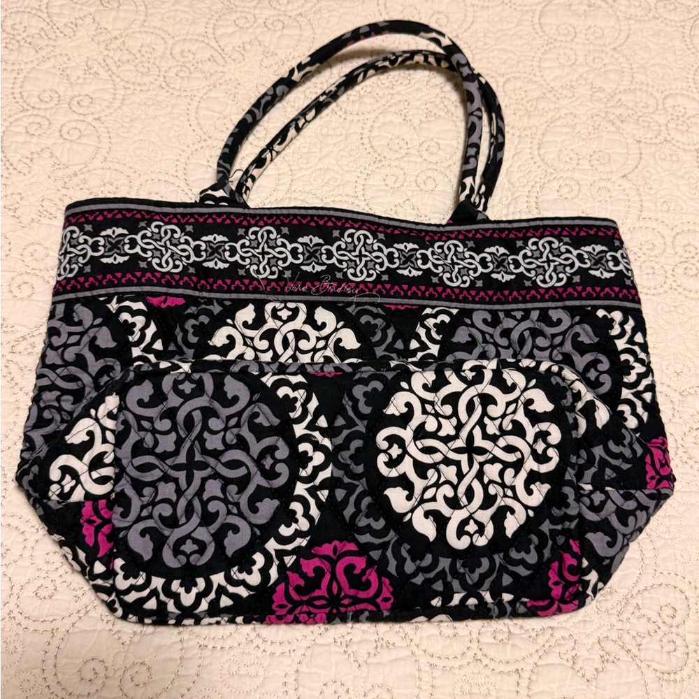 Vera Bradley Black, Pink, and White Small Tote